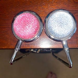 PINK and WHITE SWAROVSKI CRYSTAL BAG HOLDERS! 😍💎💗👜